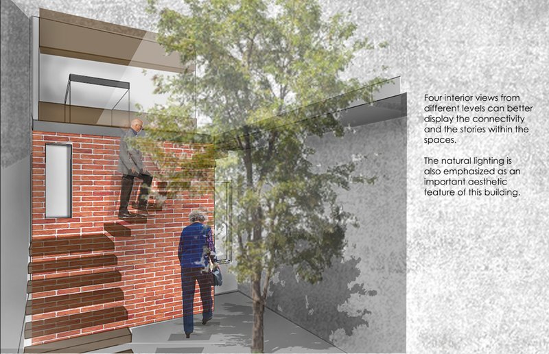 Double-height courtyard with natural light and internal views promoting connectivity between family members.