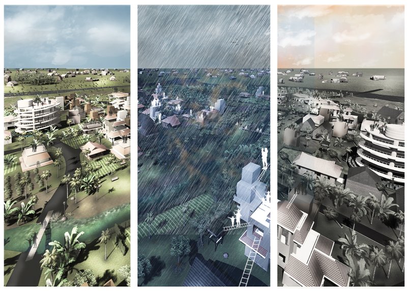 From calm to crisis to recovery – a resilient vision for Kerala’s future through adaptive, flood-resilient architecture.