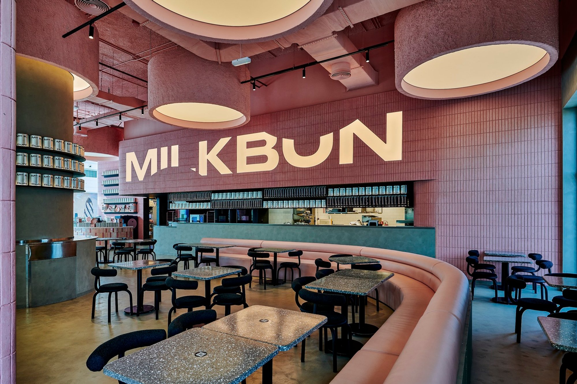 MILK BUN Restaurant in Lusail, Qatar – Bold, Playful, and Tech-Forward Design by Rabih Geha Architects