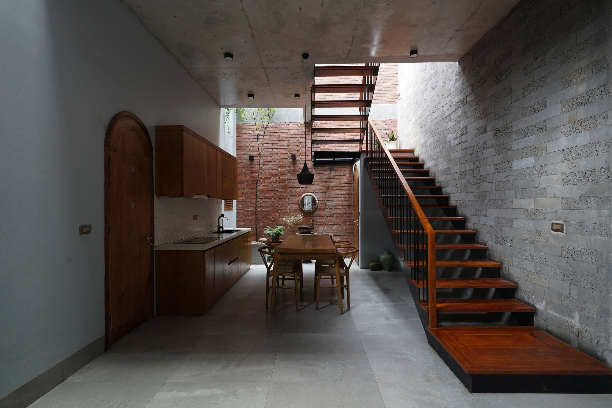 Small Brick House by Tung Nguyen Architects – A Minimalist Tube House Design in Hanoi
