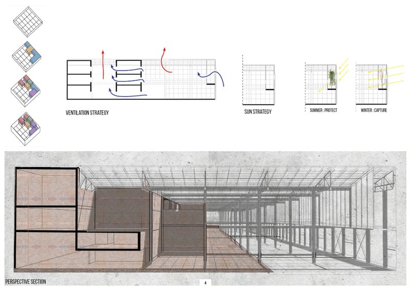 Bioclimatic architecture using natural ventilation and solar strategies for energy-efficient urban design.