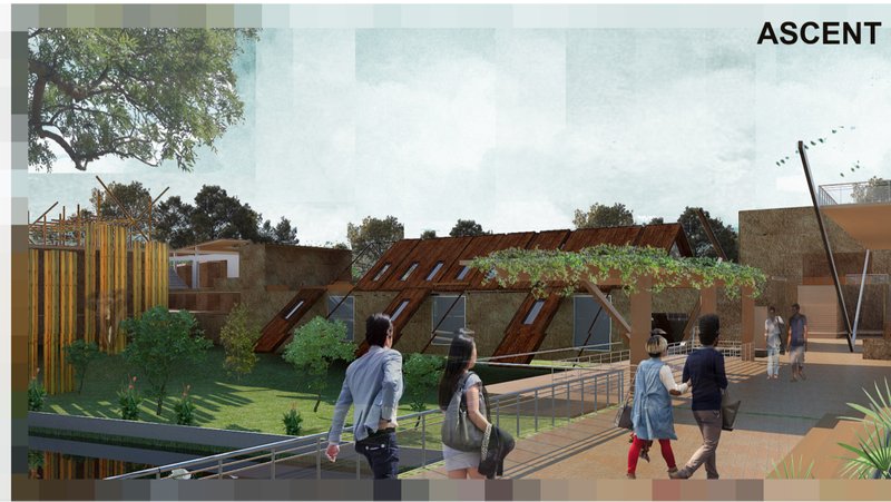 Campus layout interweaving courtyards, labs, and landscape to foster climate-responsive conservation architecture.