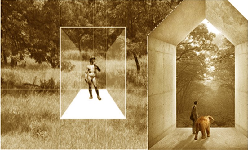 Spatial experiment redefining enclosure as a shared threshold between humans and elephants.
