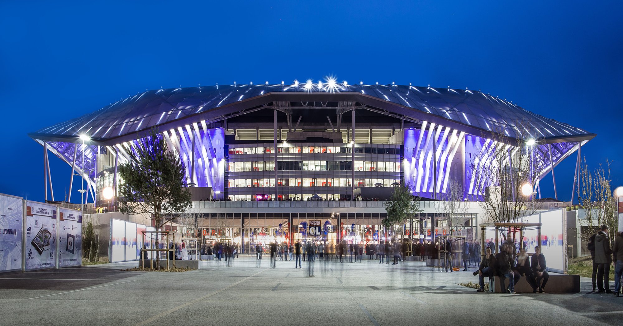 Located in Décines-Charpieu, France, the Groupama Stadium, designed by renowned architects POPULOUS, stands as a benchma