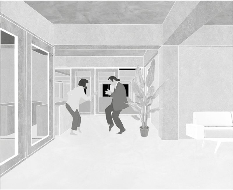 Collective living space encouraging everyday interaction within the residential floors.