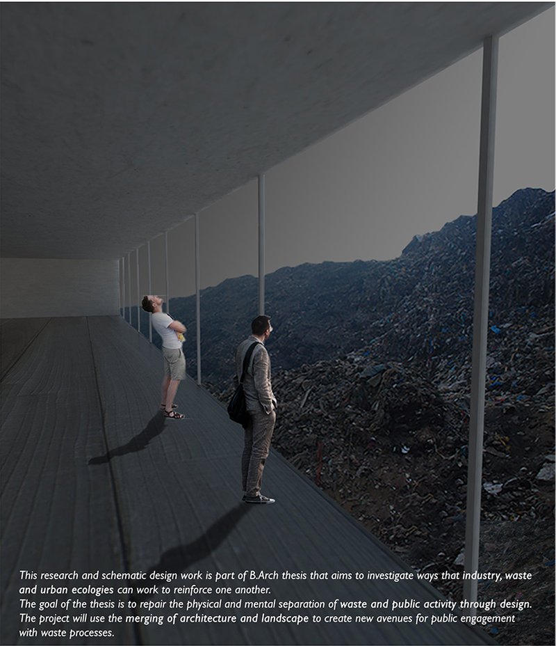 Public viewing corridor confronts landfill reality, reconnecting citizens with the waste they generate.