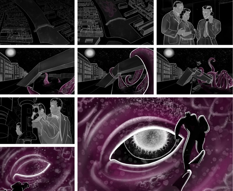 &nbsp; Storyboard narrative illustrating the bridge’s destruction and rebirth beneath rising waters.