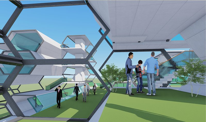 Green terraces and skywalks foster connection, flexibility, and vibrant micro living.