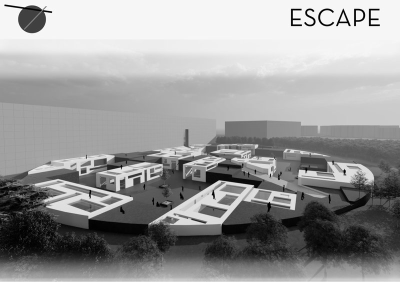A fragmented circular masterplan redefining the contemporary public library as an open learning landscape.