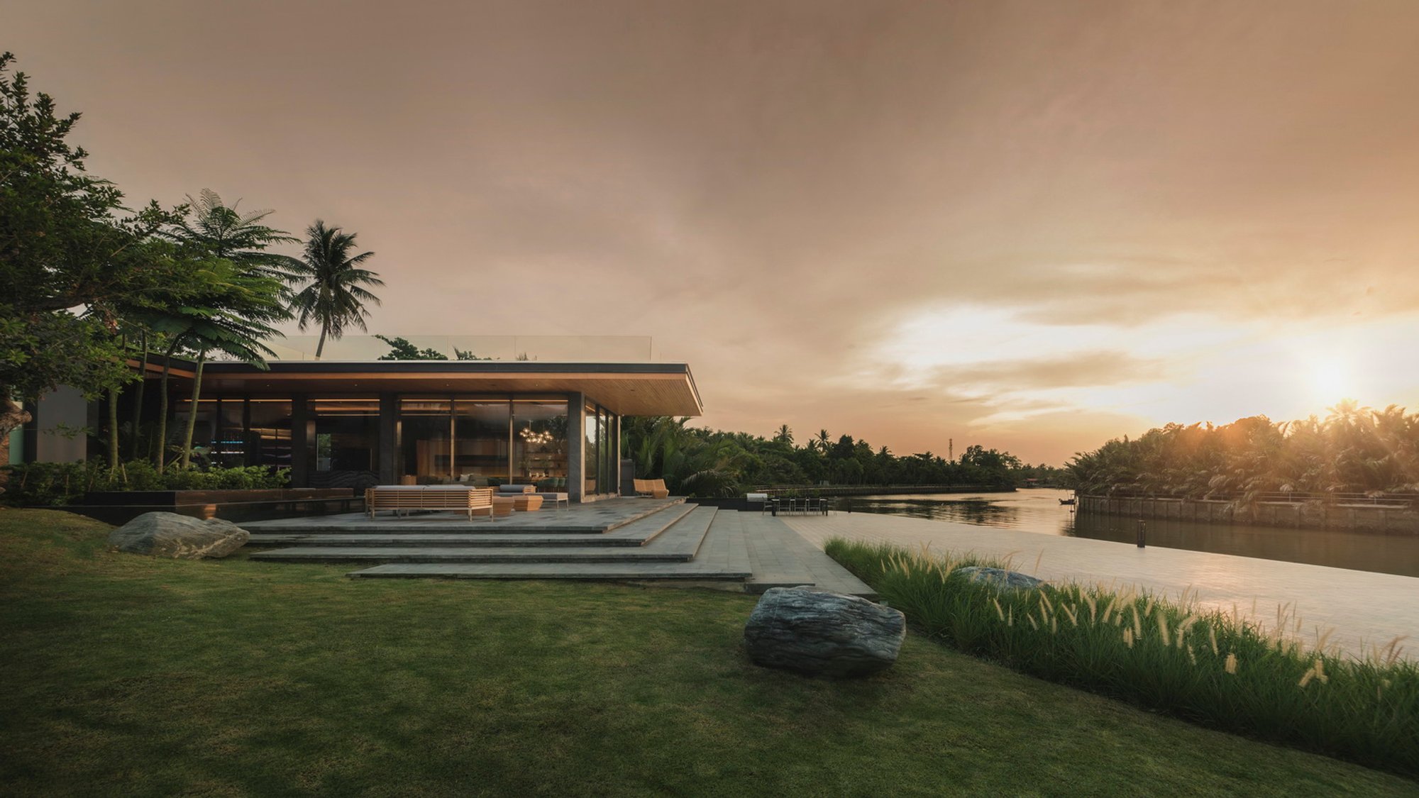 111 House by S+S Architects: A Riverside Pavilion of Versatile Living in Thailand