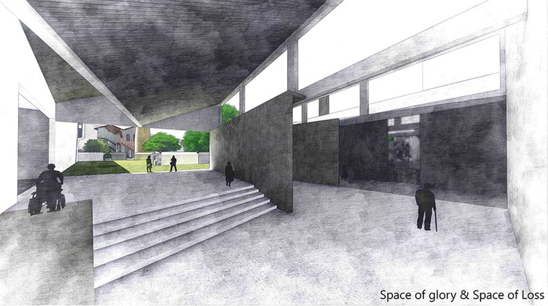 Angular forms and stark imagery embody the psychological fracture of economic collapse.