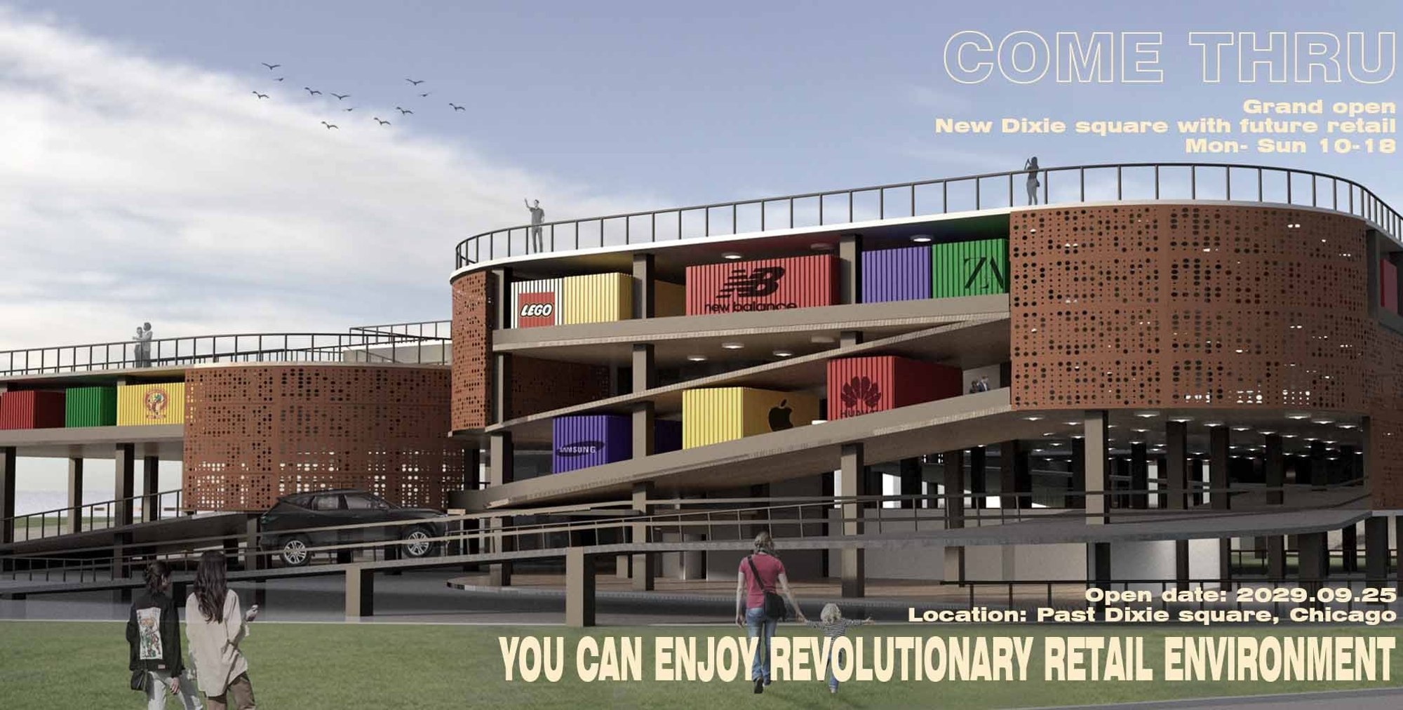 Mixed-Use Commercial Architecture Reimagined: COME THRU – Dixie Drive Thru Mall