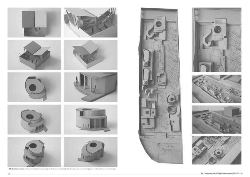 &nbsp; Physical site model illustrating program segregation and urban integration.
