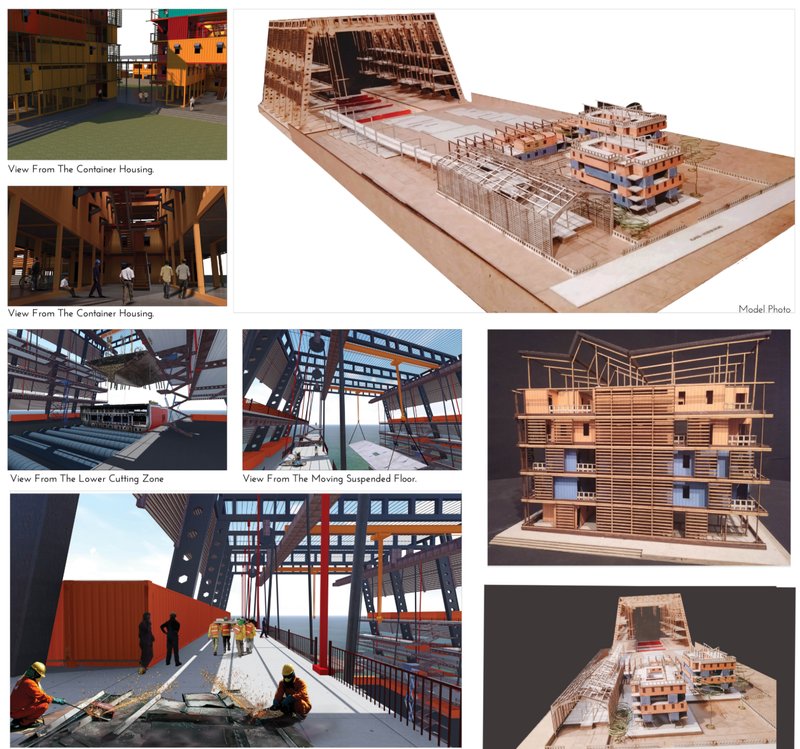 Physical model illustrating the full ship recycling masterplan.