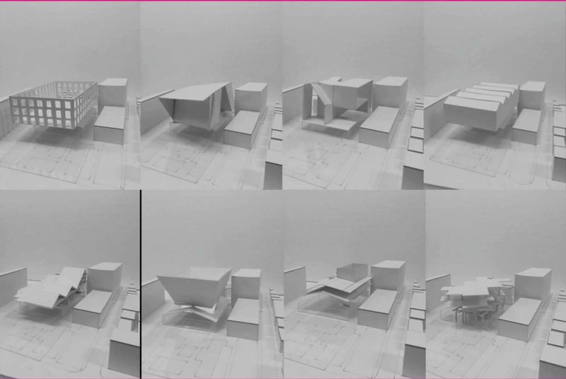 Conceptual massing study exploring transformation from existing market block to hybrid education hub.