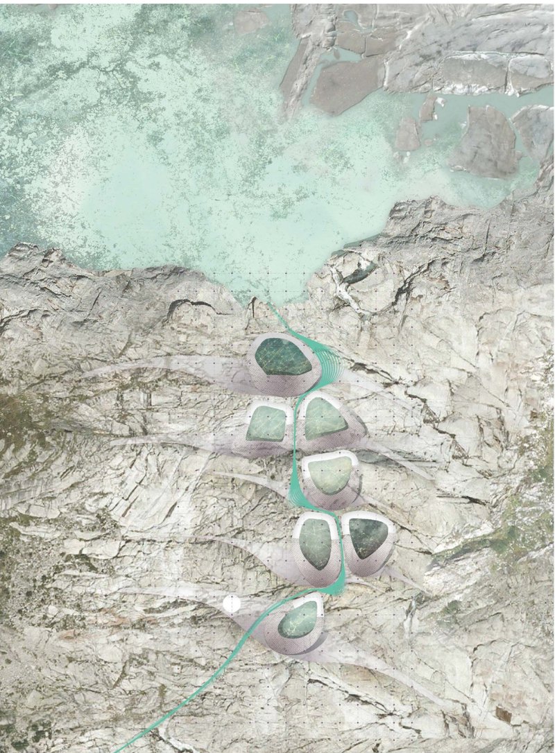 &nbsp; Masterplan strategy connecting adaptive seed bank pods through hydrological flow networks.