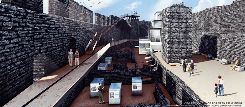 Open-air museum within fortress ruins creating an immersive cultural and experiential environment