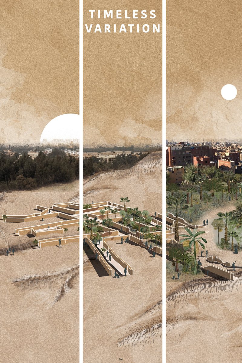 A desert-embedded memorial emerges, mapping memory through landscape and time.