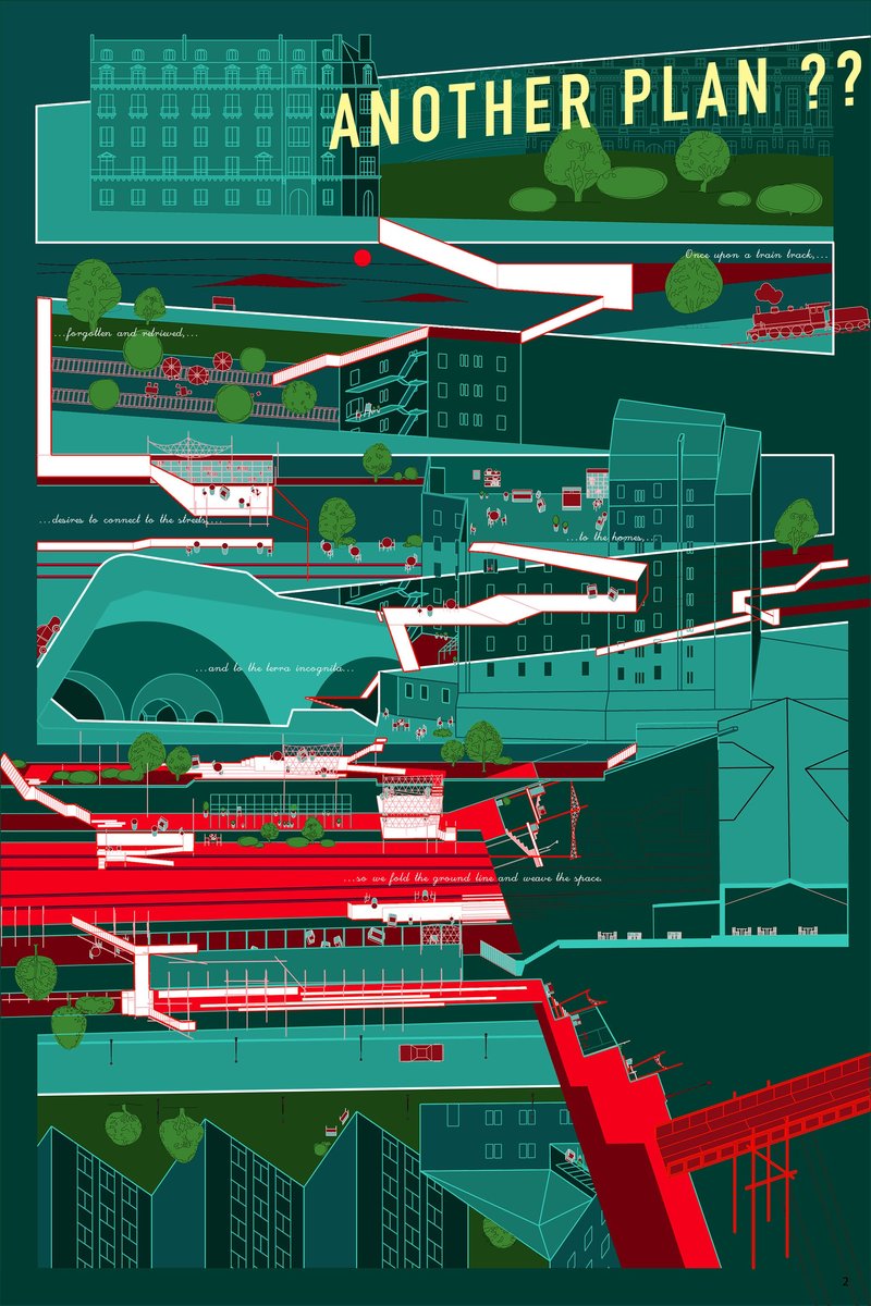 Layered sectional vision transforming rail infrastructure into an active urban regeneration corridor