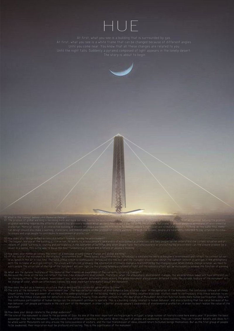 A luminous environmental monument visualizing climate change through light, atmosphere, and human interaction