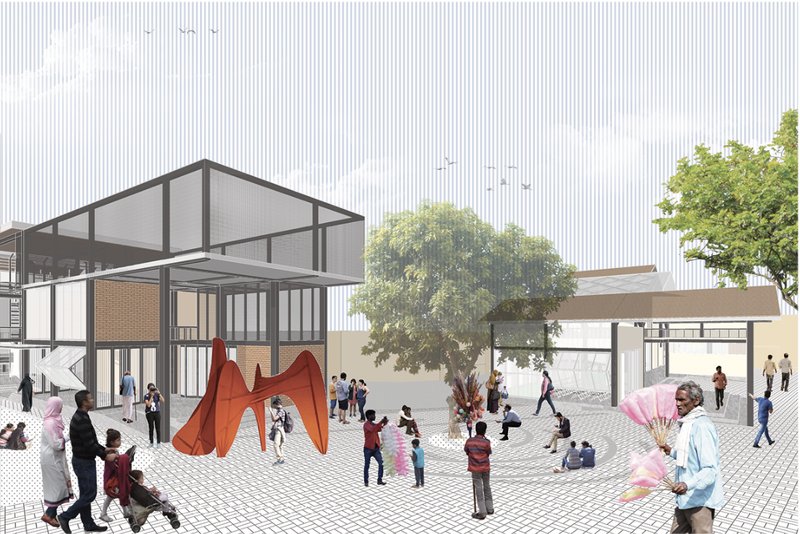 Community courtyard activating public life through shared space, landscape, and informal gathering&nbsp;&nbsp;