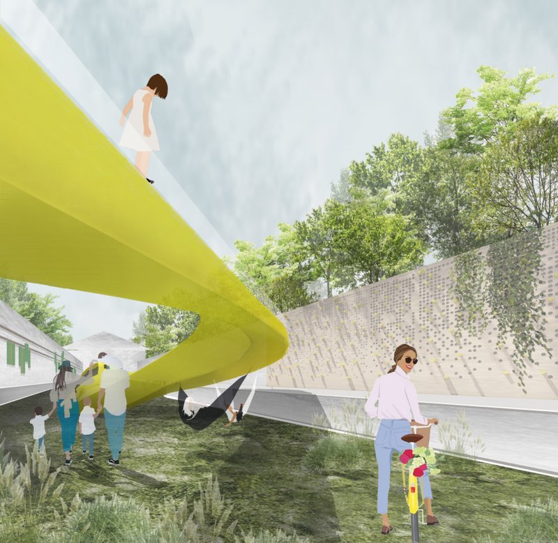 Fluid geometry creates playful, immersive experiences, encouraging movement, interaction, and exploration across the site.