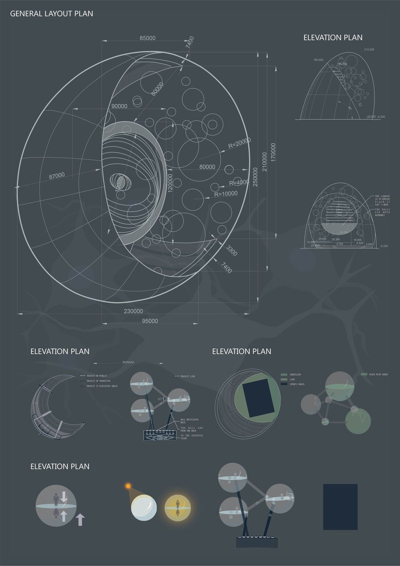 Concept evolution from data abstraction to spatial form in futuristic public architecture.