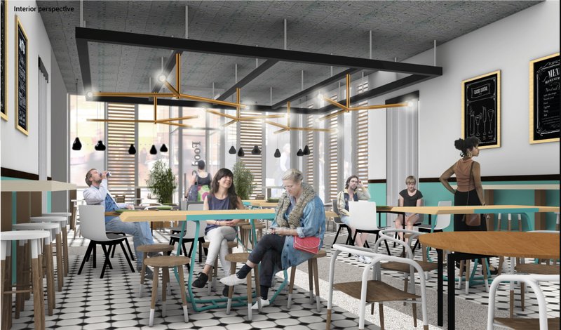 Interior dining space designed to encourage social interaction and shared culinary experiences.