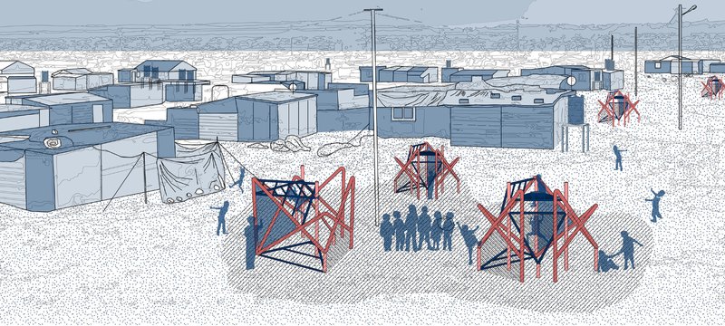 Clustered modular playground units fostering social interaction and shared play environments