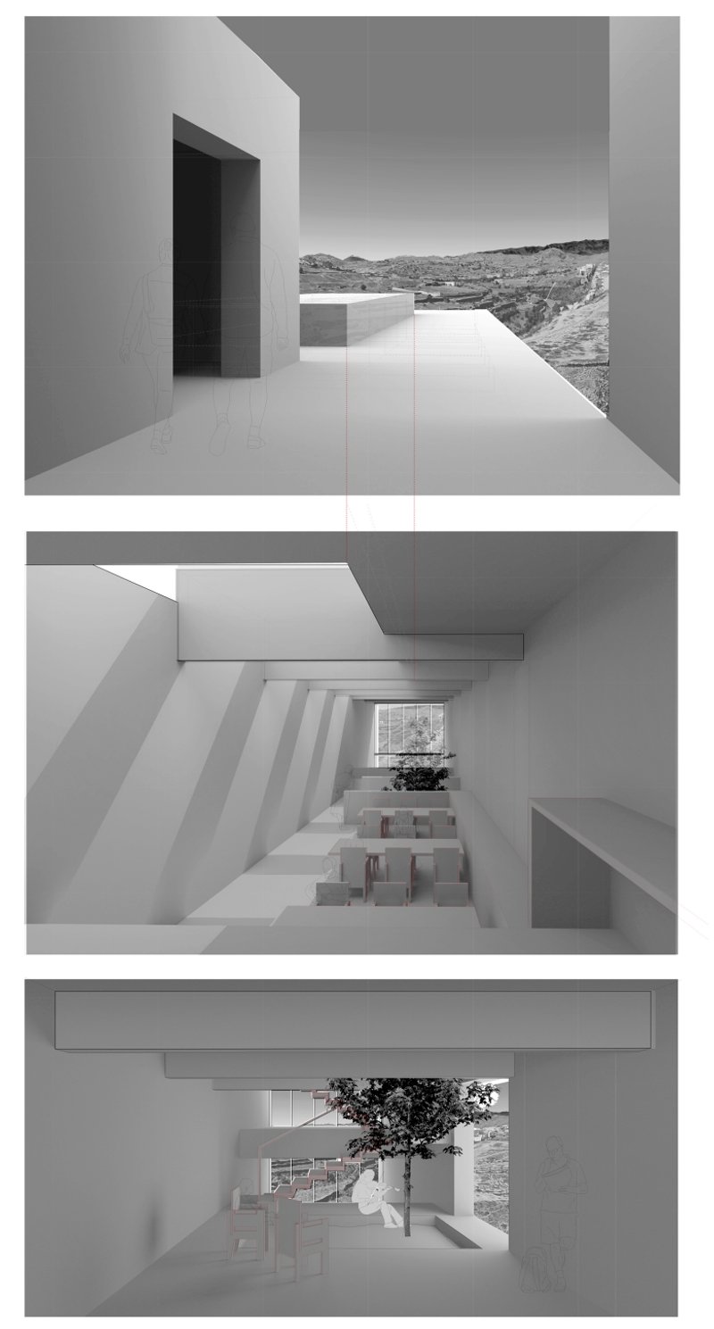 Threshold moments shaping perception through framed horizons.