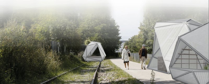 &nbsp; Modular intervention along the Petite Ceinture, blending lightweight architecture with existing green infrastructure.
