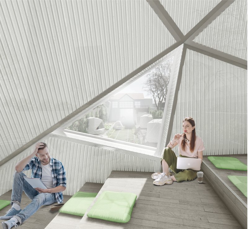 &nbsp; Reconfigurable geometric modules placed along the railway, enabling adaptive reuse and dynamic public engagement.