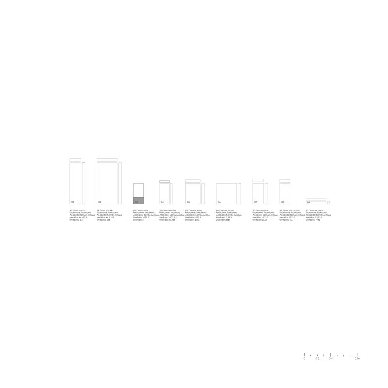 Comparative elevation drawing series showing nine different facade module configurations
