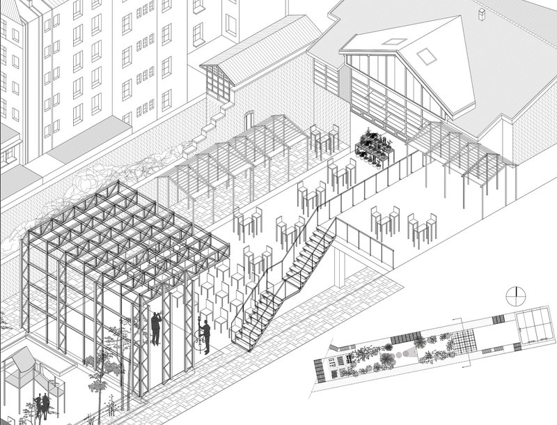 &nbsp; Elevated terraces and modular pavilions structure a layered public space, integrating circulation, gathering, and flexible socio-cultural activities.&nbsp;&nbsp;