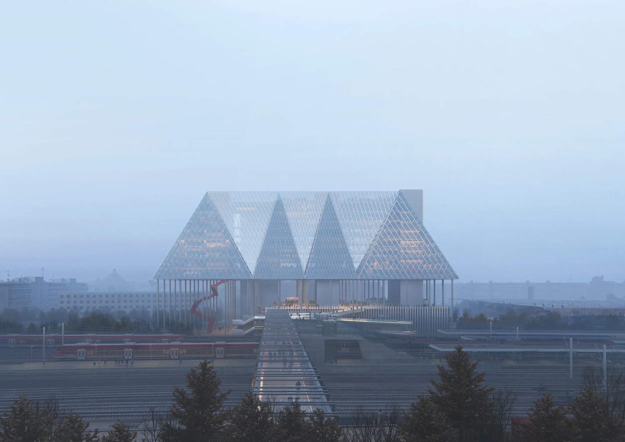 Elevated Plaza Concept for UniCredit Headquarters in Munich by OMA and Reinier de Graaf