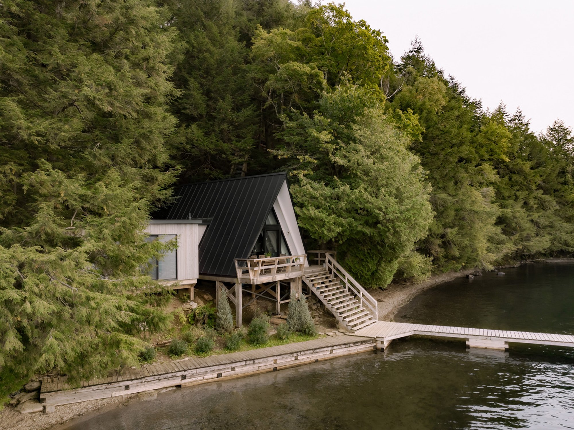 Chalet A by Matière Première Architecture: A Sustainable A-Frame Cabin Renovation in Canada