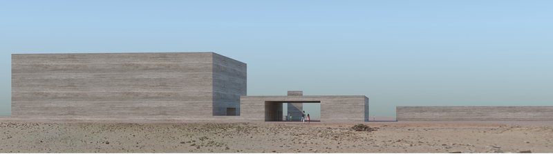 Low-profile massing blending with the vast Egyptian landscape