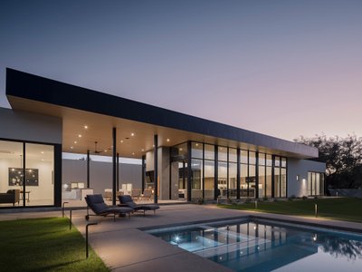 The Ranch Mine Runs a White Pavilion Parallel to a 1970s House in Paradise Valley