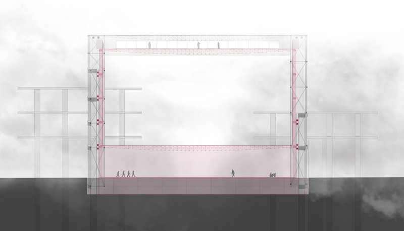 Sectional diagram illustrating the vertical movement system responding to sea-level changes and tidal variation.
