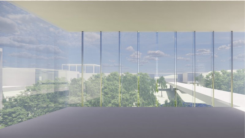 Transparent facade enabling uninterrupted visual connection to the surrounding habitat.