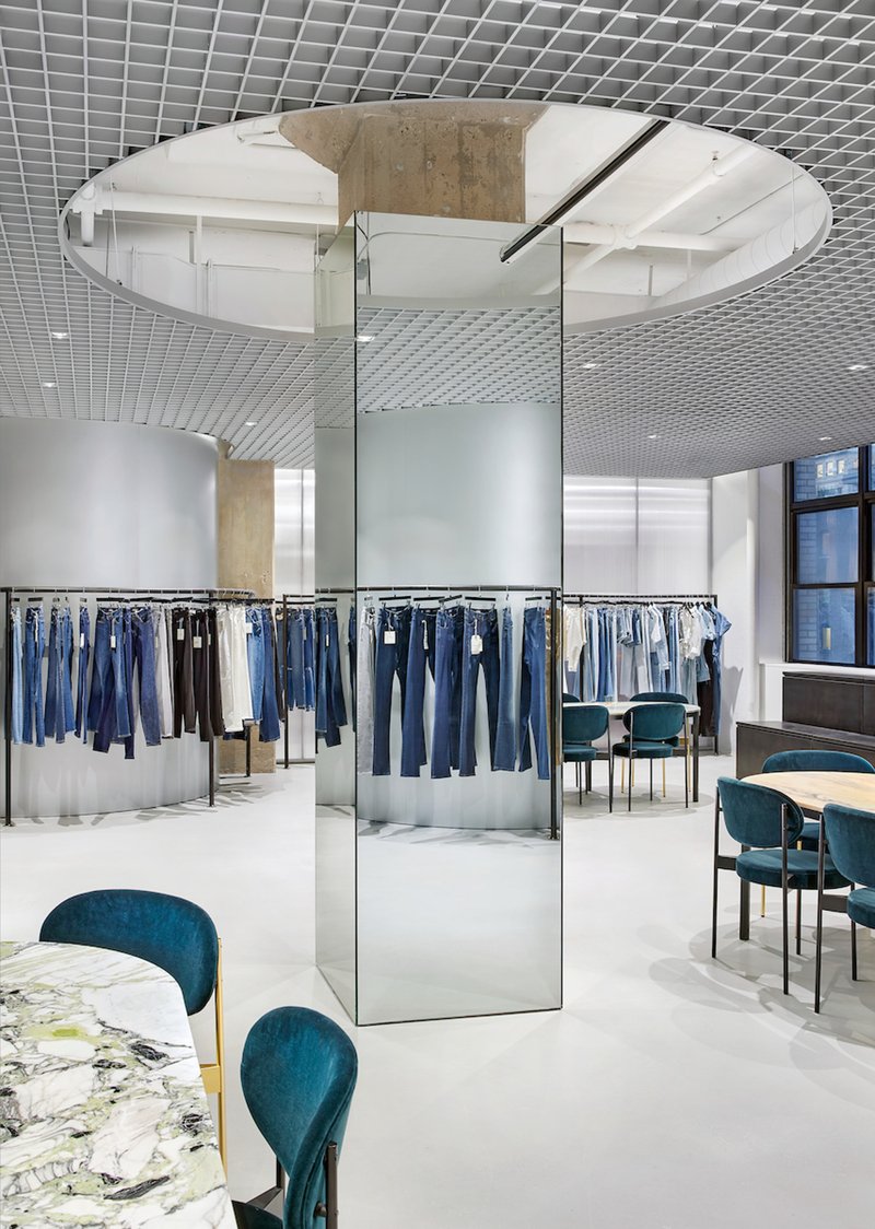 Studio MBM Wraps a New York Denim Brand's Identity Around a Reflective Central Showroom