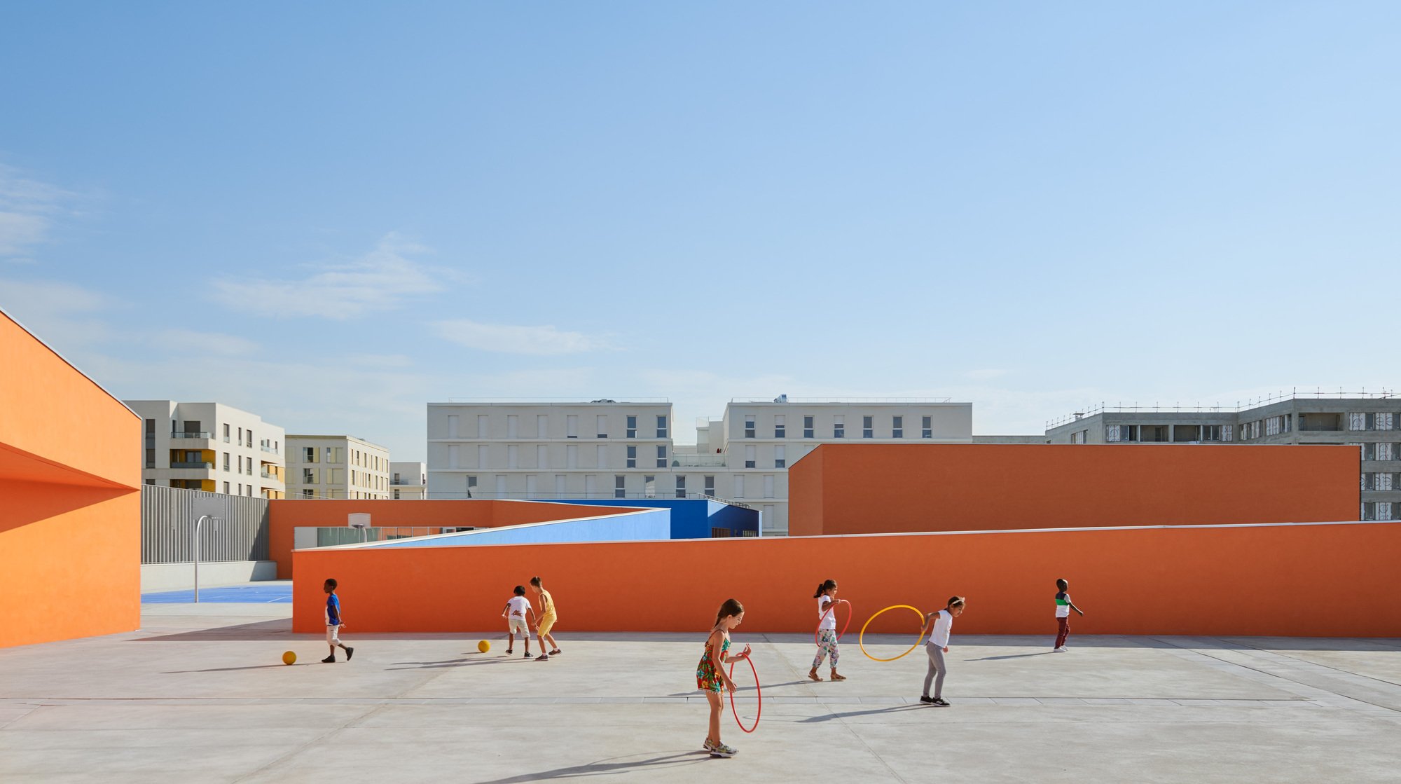 Dominique Coulon & associés Build a School in Saclay That Uses Color as a Compass