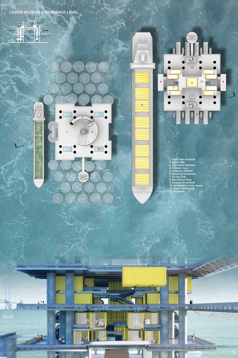 Container-based living units redefine offshore habitation through modular architecture, collective spaces, and adaptable ocean living.