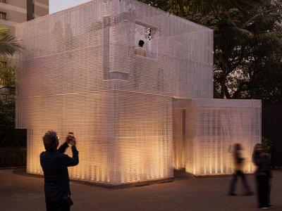 Abin Design Studio Fractures a Steel Cube into an Open Script for Mumbai
