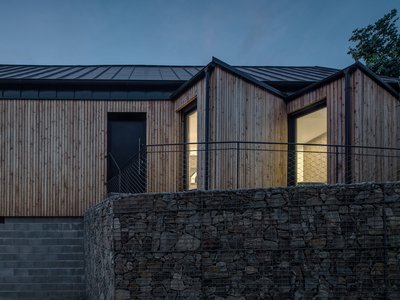 boq architekti Fits a Gabled Family House onto a Tiny Moravian Hillside Plot with No Room for a Garden