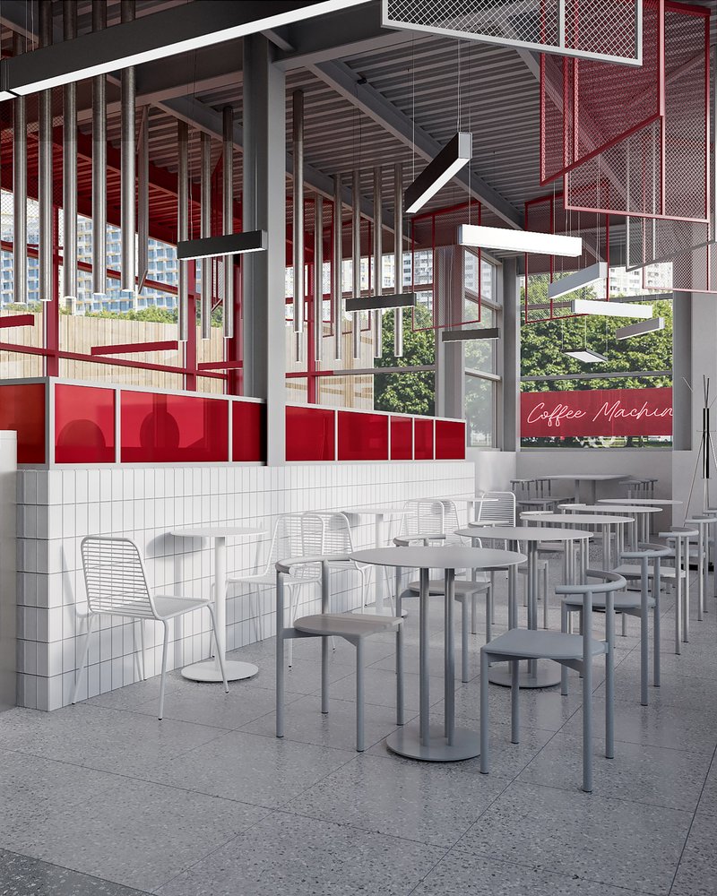Open seating layout emphasizing flexibility, light, and visual continuity.