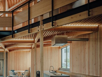 ure LLC Builds a Timber-Framed Suburban Office That Doubles as a Community Living Room in Hiroshima