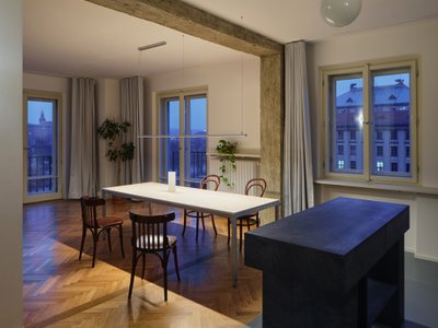 Prokop Hartl Turns a 1930s Prague Corner Apartment into a Lesson in Structural Honesty