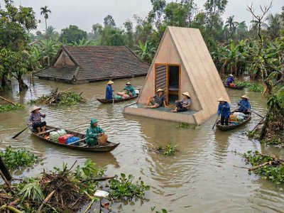 CTA | Creative Architects Designs Triangular Floating Shelters for Vietnam's Flood-Ravaged Communities
