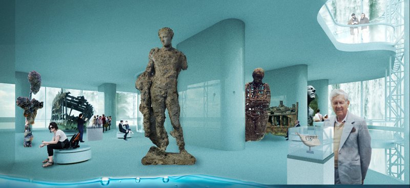 Hall of Intimacy exploring human impact and ocean history through immersive exhibits.